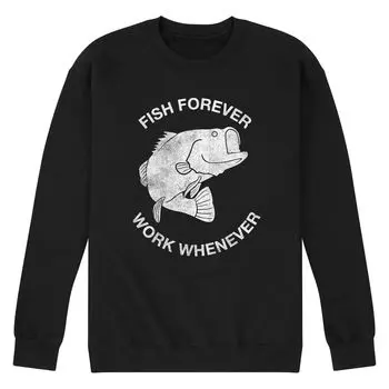 Мужской свитшот Fish Forever Work Whenever Licensed Character