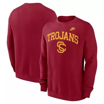 Мужской свитшот из твила с вышитой аркой и логотипом Nike Cardinal USC Trojans Legacy Classic Tackle, цвет Usc Red