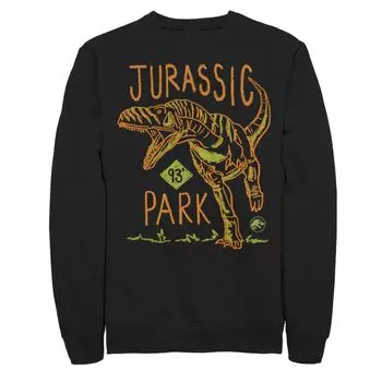 Мужской свитшот Jurassic Park 93 Raptor Color Pencil Doodle Licensed Character