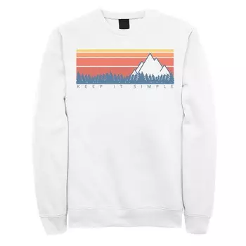 Мужской свитшот Keep It Simple с градиентом Mountain Range Licensed Character, белый