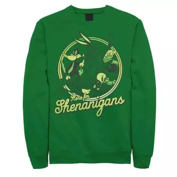 Мужской свитшот ко Дню Святого Патрика группы Looney Tunes "Here For Shenanigans" Licensed Character