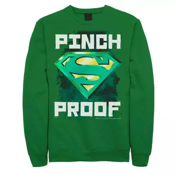 Мужской свитшот ко Дню Святого Патрика с логотипом Супермена DC Comics "Pinch Proof" Licensed Character