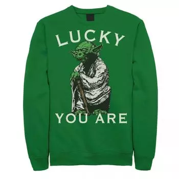 Мужской свитшот ко Дню Святого Патрика «Звездные войны Йода» «Lucky You Are» Licensed Character