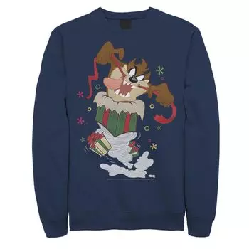 Мужской свитшот Looney Tunes Christmas Taz Ripping Presents Licensed Character