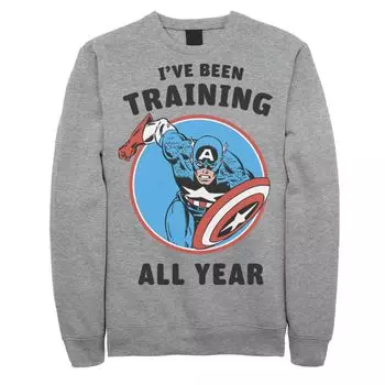 Мужской свитшот Marvel Avengers Captain America «Я тренировался круглый год» Licensed Character