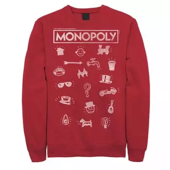 Мужской свитшот Monopoly Pieces Icon Stack Licensed Character