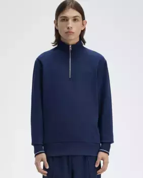 Мужской свитшот на молнии и окантовке Fred Perry, синий