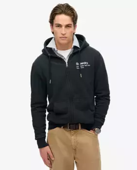 Мужской свитшот на молнии с логотипом city Superdry, чёрный