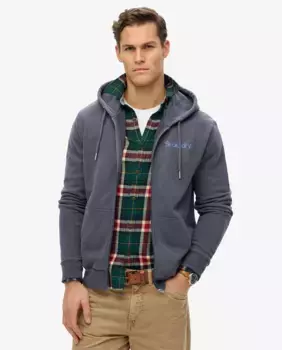 Мужской свитшот на молнии с логотипом city Superdry, серый