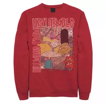 Мужской свитшот Nickeloden Hey Arnold с цветным плакатом Hillwood Licensed Character