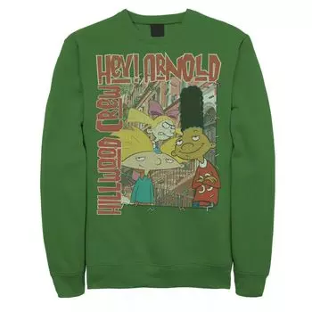 Мужской свитшот Nickeloden Hey Arnold с цветным плакатом Hillwood Licensed Character