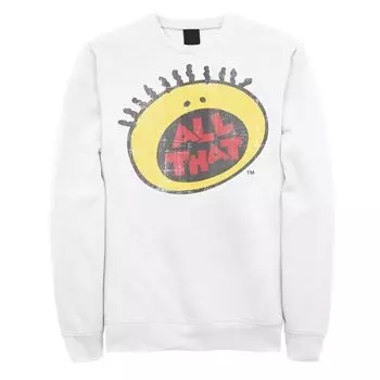 Мужской свитшот Nickelodeon All That Classic Vintage Face Licensed Character, белый