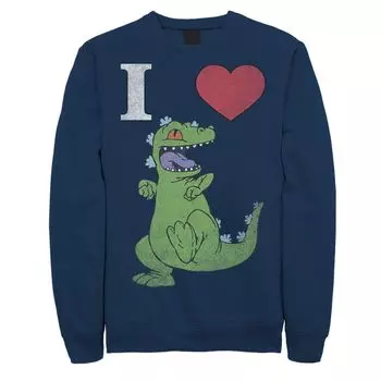 Мужской свитшот Nickelodeon RugRats I Love Reptar Licensed Character, синий