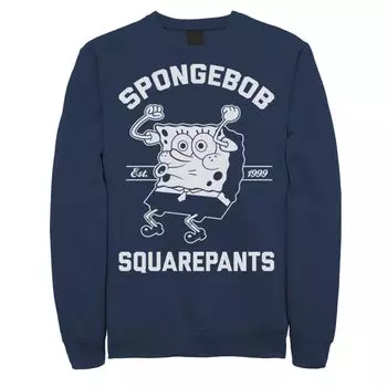 Мужской свитшот Nickelodeon SpongeBob SquarePants Excited Founded 99 Licensed Character, синий