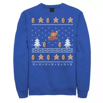 Мужской свитшот Nintendo Super Mario Christmas Coins Pixels Licensed Character