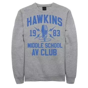 Мужской свитшот «Очень странные дела» Hawkins Middle School AV Club 1983 Licensed Character