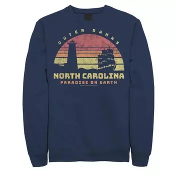 Мужской свитшот Outer Banks North Carolina Paradise On Earth в стиле ретро с закатом Licensed Character