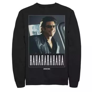 Мужской свитшот «Парк Юрского периода» Ian Malcolm Hahararahaha, Black Licensed Character, черный
