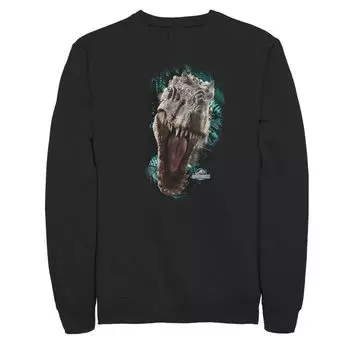 Мужской свитшот «Парк Юрского периода Raptor Roaring Through Leaves» Licensed Character