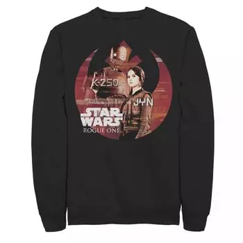 Мужской свитшот Rogue One: A Story Rebellion K-2SO и портрет Джин Star Wars