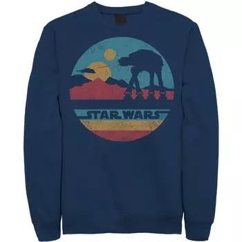 Мужской свитшот с буквенным логотипом и логотипом Star Wars AT-AT Silhouette Licensed Character, синий