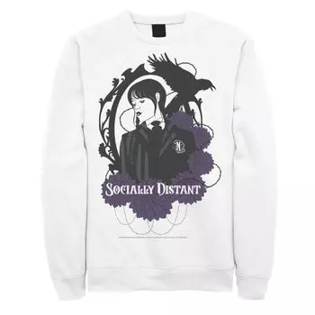 Мужской свитшот с графическим рисунком Wednesday Social Distant Licensed Character
