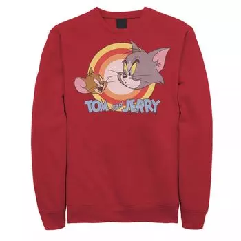 Мужской свитшот с изображением лица и логотипа Tom & Jerry Licensed Character