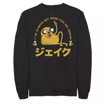 Мужской свитшот с кандзи Cartoon Network Adventure Time Джейк «Комната для мороженого» Licensed Character, черный