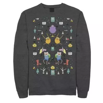 Мужской свитшот с коллажем и изображением персонажа Cartoon Network Adventure Time Licensed Character