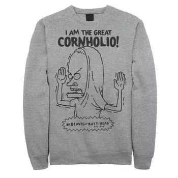 Мужской свитшот с контурным рисунком Beavis and Butt-Head Great Cornholio Licensed Character