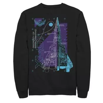 Мужской свитшот с космическим кораблем Disney/Pixar Lightyear Property Of The Star Command XL-01 Licensed Character