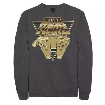 Мужской свитшот с косым логотипом Star Wars Last Jedi Platinum Falcon Licensed Character