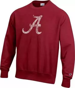 Мужской свитшот с круглым вырезом Champion Alabama Crimson Tide Crimson обратного плетения