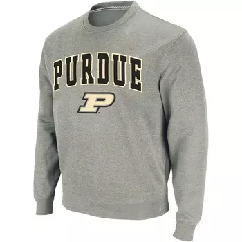 Мужской свитшот с круглым вырезом Colosseum Heather Grey Purdue Boilermakers Arch & Logo, цвет Prd Grey