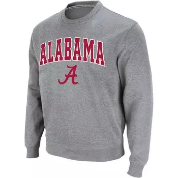 Мужской свитшот с круглым вырезом Colosseum Heathered Grey Alabama Crimson Tide Arch и Logo, цвет Ala Grey