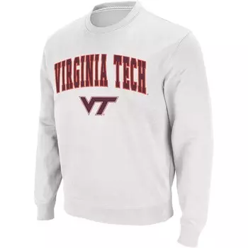 Мужской свитшот с круглым вырезом Colosseum White Virginia Tech Hokies Arch & Logo, цвет Vat White