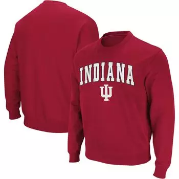 Мужской свитшот с круглым вырезом Crimson Indiana Hoosiers Arch & Logo Colosseum