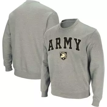 Мужской свитшот с круглым вырезом Heather Grey Army Black Knights Arch & Logo Colosseum
