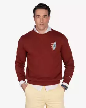 Мужской свитшот с круглым вырезом и крупным принтом Harper & Neyer, цвет Burdeos