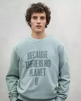 Мужской свитшот с круглым вырезом и принтом спереди Ecoalf, зеленый