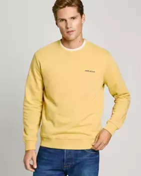 Мужской свитшот с круглым вырезом и вышитым логотипом Pepe Jeans, жёлтый