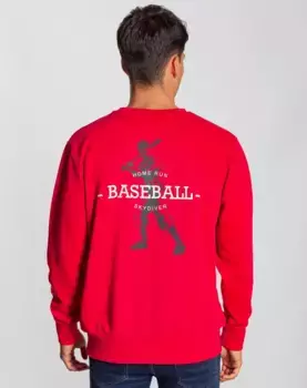 Мужской свитшот с круглым вырезом красного цвета Skydiver, красный