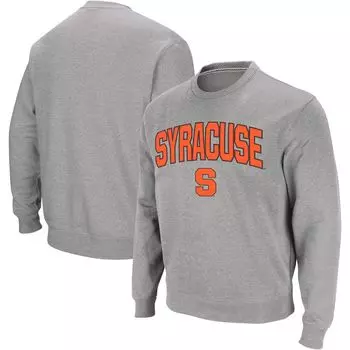 Мужской свитшот с круглым вырезом с аркой и логотипом Heather Grey Syracuse Orange Colosseum