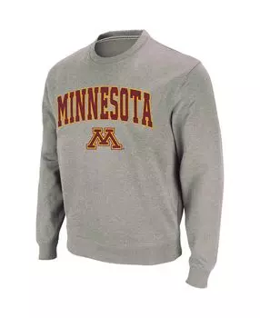 Мужской свитшот с круглым вырезом с логотипом Heather Grey Minnesota Golden Gophers Arch Colosseum