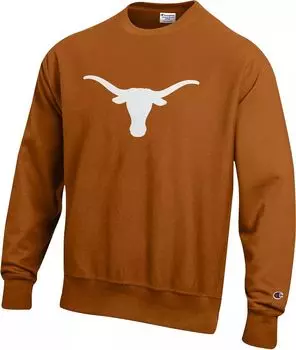 Мужской свитшот с круглым вырезом в обратном переплетении Champion Texas Longhorns Burnt Orange
