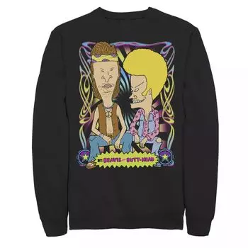 Мужской свитшот с логотипом Beavis And Butt-Head в стиле 70-х Licensed Character