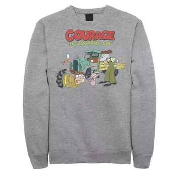 Мужской свитшот с логотипом Courage The Cowardly Dog Scene Licensed Character, белый