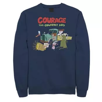Мужской свитшот с логотипом Courage The Cowardly Dog Scene Licensed Character, синий