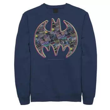 Мужской свитшот с логотипом DC Comics Batman Neon Comics Licensed Character, синий