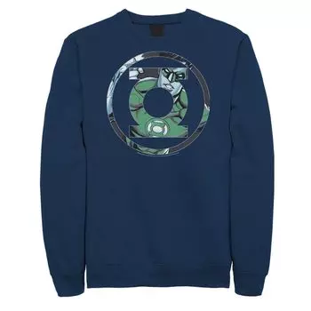 Мужской свитшот с логотипом DC Comics Green Lantern Face, Blue Licensed Character, синий